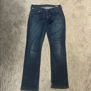 Citizens Of Humanity Dark Blue Straight Leg Jeans
